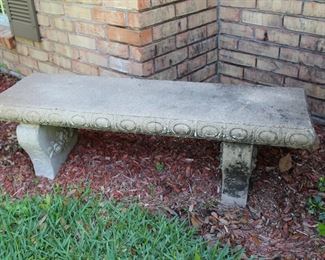 concrete garden bench