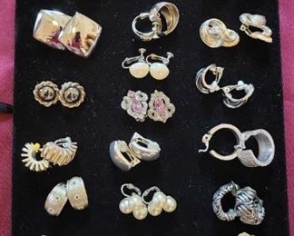 Silver Color Clip or Screw Back Earrings 25 Sets