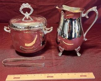 Vintage Water Pitcher and Ice Bucket