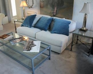 West Elm armless sofa