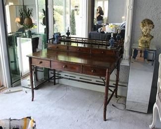 Century vintage faux bamboo desk