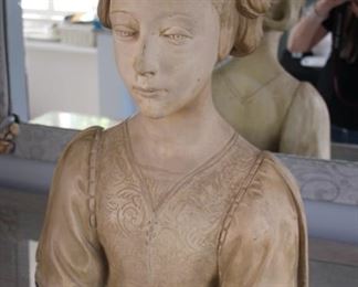 Italian terracotta bust of a woman, stamp marks