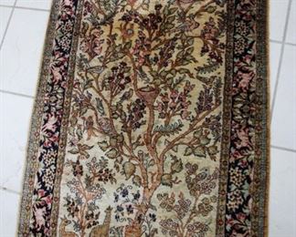 Small silk Tabriz rug, 2'8" x 4'3"