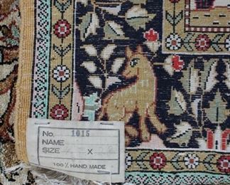 Small silk Tabriz rug, 2'8" x 4'3"