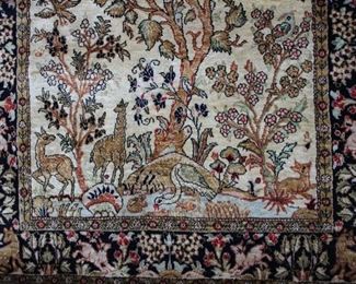 Small silk Tabriz rug, 2'8" x 4'3"