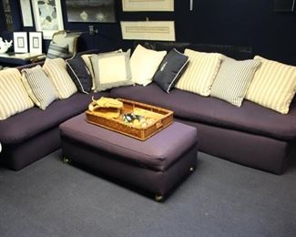 Sectional sofa & rolling storage ottoman