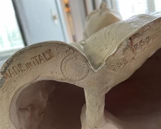 Italian terracotta bust of a woman, stamp marks