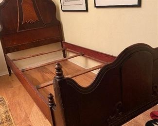 Antique Bostonian, twin extra long captains bed