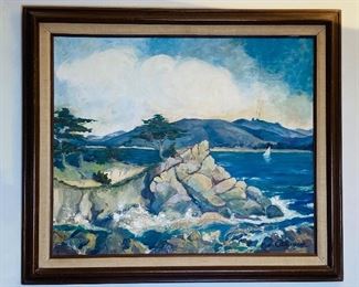 Original oil painting, California coast. 
Heavily textured, a beautiful piece