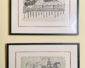 Han Dynasty 
Break, relief, rubbings purchased in China lovely, framed treasures