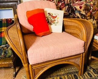 Mid century rattan, arm chair