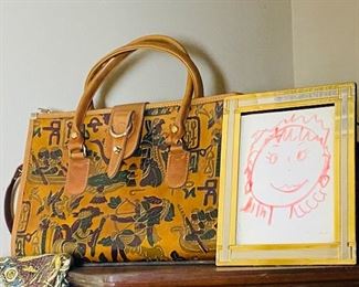 Antique tooled Egyptian leather bag