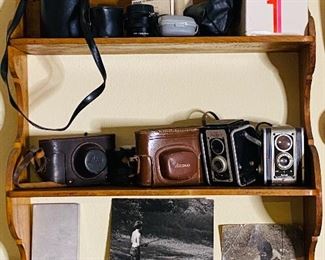 Some of the antique cameras, 35 mm, we have a Leica!