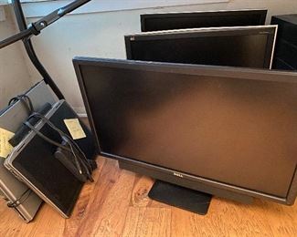 Dell monitors, some laptop, computers, DVD, VHS