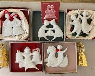 Mid century French Haviland, porcelain ornaments