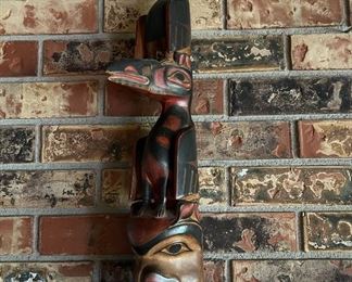 Carved Wooden Totem Pole