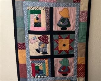 Handmade Sunbonnet Sue Quilt Wall Hanging