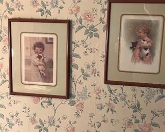 Framed Prints, Toddler with Puppy, Friendly Enemies - Bessie Pease Gutmann