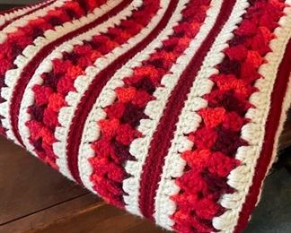 Red and White Throw Blanket
