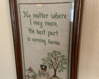 Vintage Framed "Coming Home" Cross Stitch Pattern 