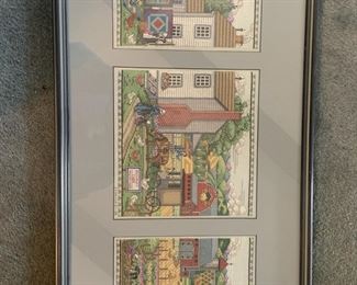 Framed "Amid Amish Life" Cross Stitch & Country Crafts Pattern