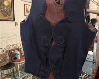 Handmade Red and Black Victorian Era Vest