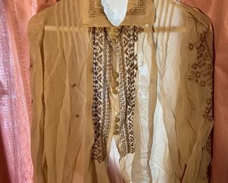Victorian Style Sheer Blouse with Embroidery