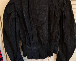 Antique Black Homemade Victoria Era Blouse