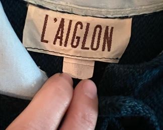 Dark Blue, Long Sleeve,  1950's  Vintage L'AIGLON Dress