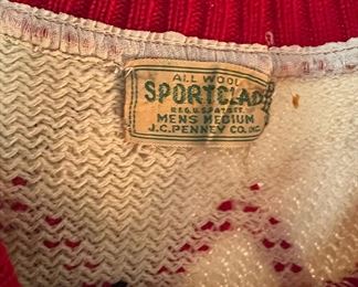 Vintage All Wool SPORTCLAD Sweater, Mens Medium
