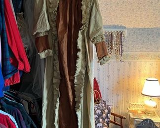 Brown and Cream Victorian Era Long Sleeve Dress