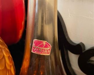 Amber Mid Century Modern Viking Glass Company Vase