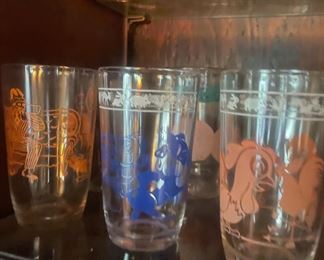 Mid 1900's Kraft Jelly Jar Glasses, Swanky Swigs