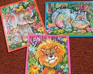 3 Vintage 1960's Colorful Prints