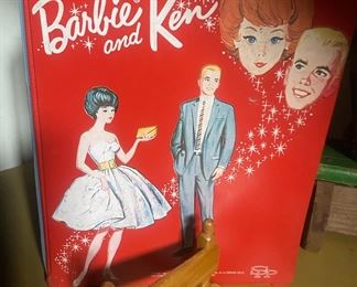 Vintage 1964 Red Vinyl Mattel Barbie and Ken Case