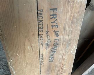 Vintage Frye and Company Wooden Crate
