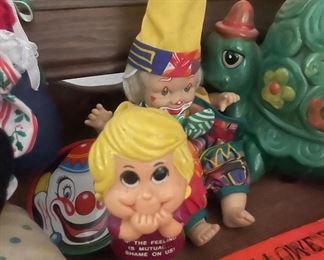 Vintage Beanie Clown Toy, Vintage 1971 W&R Berries Company Girl Figurine