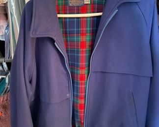 Vintage Blue Wool Pendleton Bomber Jacket