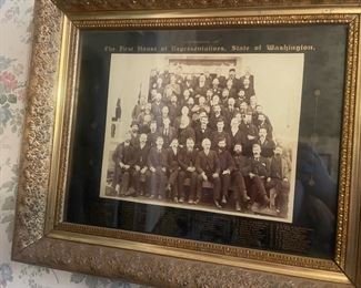 Antique Ornate Gilt Framed Photograph, The First House of Representatives in Washington