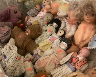 Vintage Stuffed Animals, Vintage Dolls