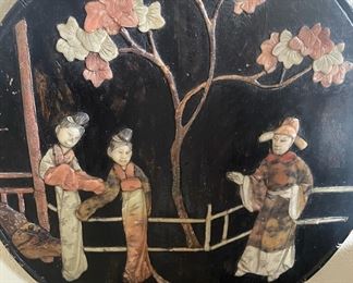 Vintage Asian Lacquer Wall Hanging