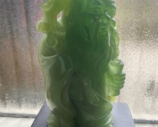Vintage Faux Jade Asian Wise Man, Wony LTD, Made in Italy