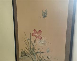 Framed Floral and Butterfly Print