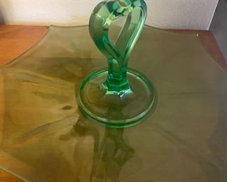 Vintage Green Depression Glass, Vaseline Uranium Glass