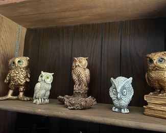 Variety of Owl Figurines