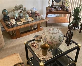 Asian Decor, Black and Brass Class Top Coffee Table