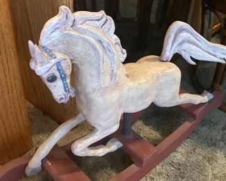 Antique Wooden Rocking Horse