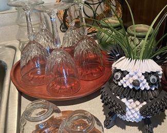 Wine Glass, Panda Planter