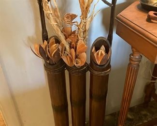 Set of Three Bamboo Floor Vases