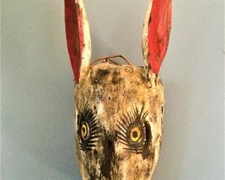 Paper Mache Bunny Mask